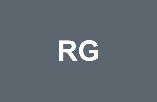 Grey square with initials "RG" in it