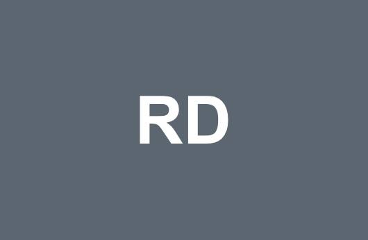 Grey square with initials "RD" in it
