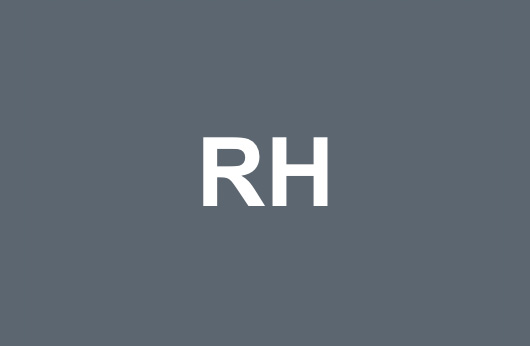 Grey square with initials "RH" in it