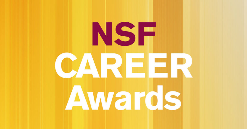 Yellow graphic that says NSF Career Awards on it